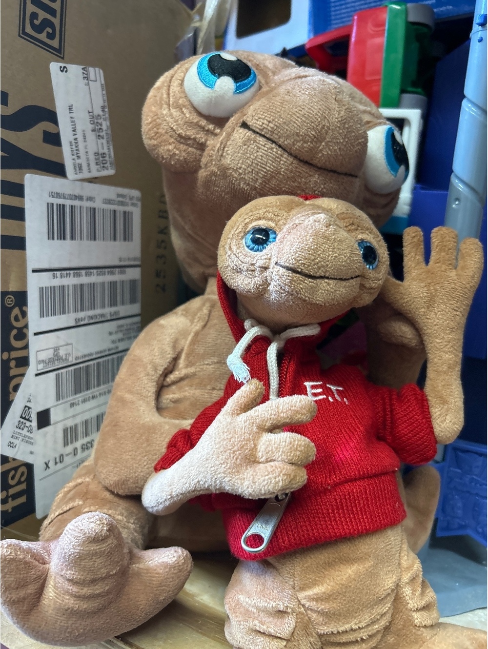 Vintage E.T. Plush Doll with Red Hoodie and Extra E.T. Plush